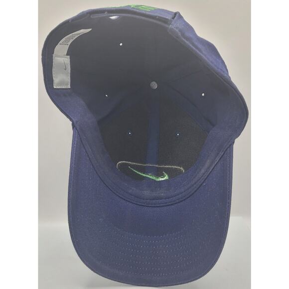 VINTAGE Nike Hat Cap Strap Back Blue Green Swoosh Embroidered‎ Logo Athletic Y2K - Picture 8 of 10